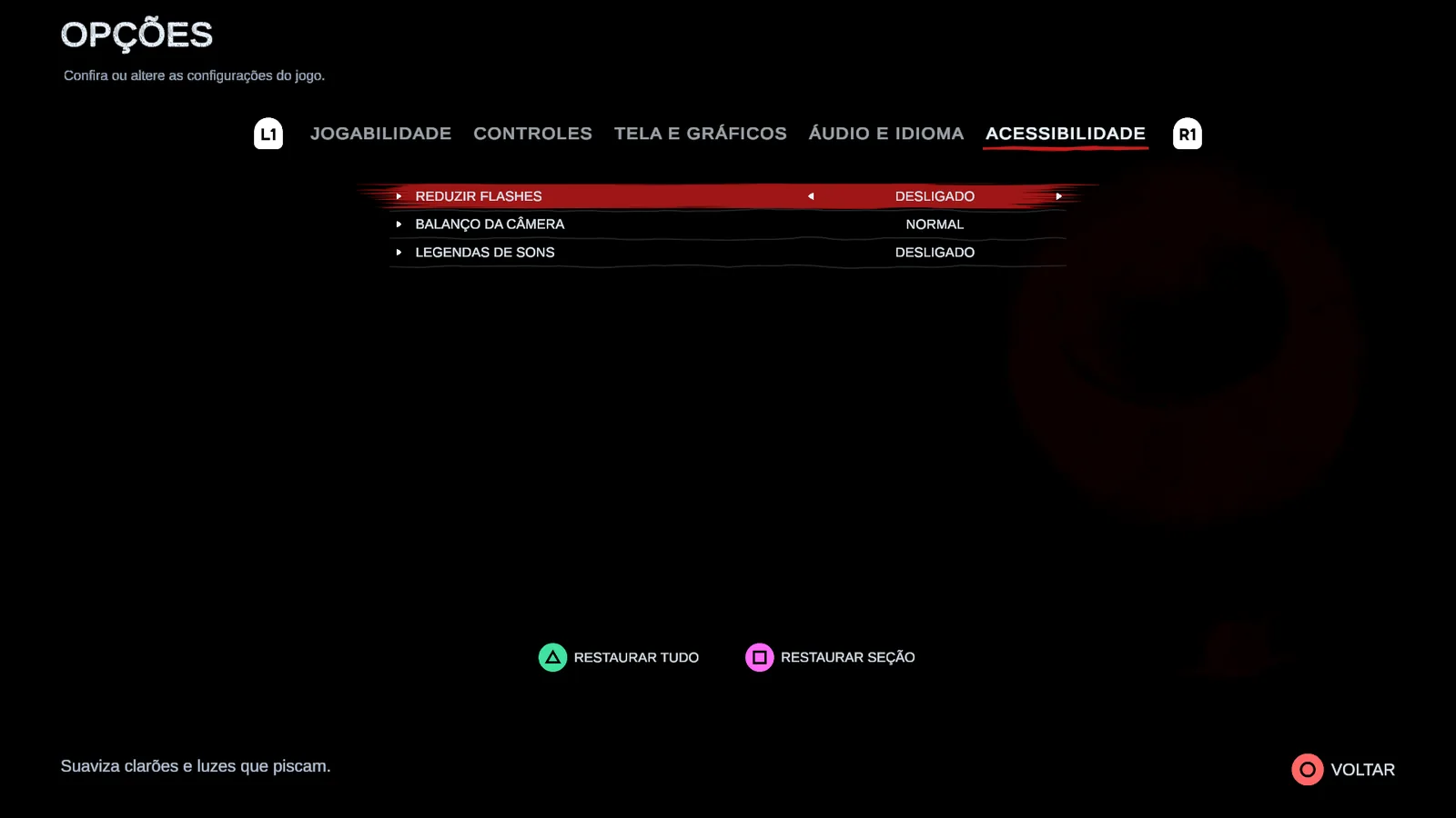 The accessibility tab