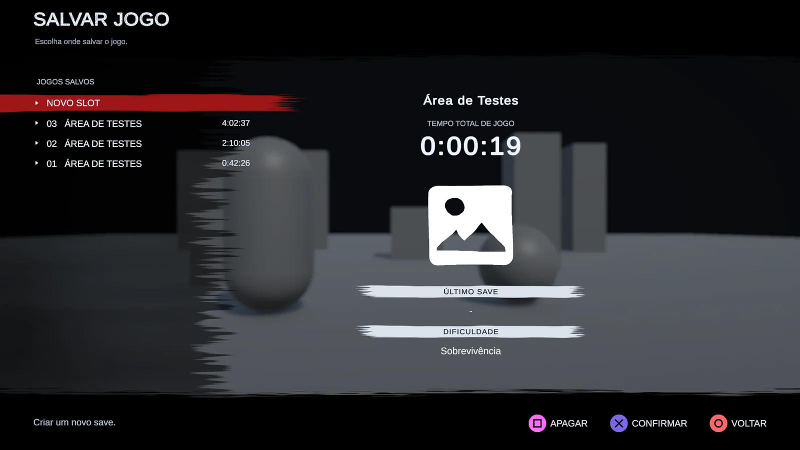 The save screen